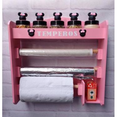Imagem de Porta temperos Minnie porta condimentos com 5 potes decorados - Art Fa