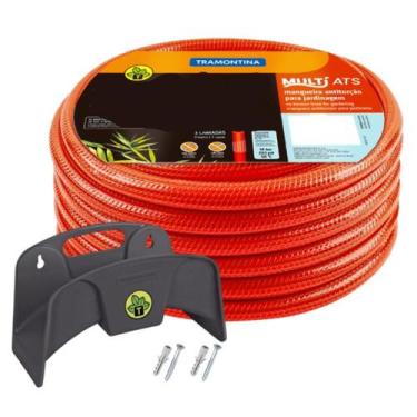 Imagem de Mangueira Antitorção ATS 3 Camadas Kit Esguicho C/Suporte 30metros Tra