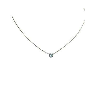 Imagem de Colar Delicado com Pingente de Coração em Prata, Corrente Fina, Estilo Minimalista