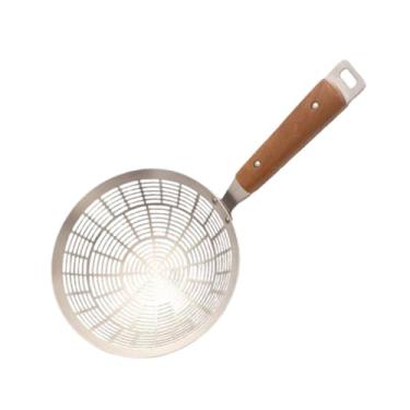 Imagem de IEUDNS Filtro de aço inoxidável com isolamento térmico versátil, peneira, colher para cozinhar bolinhos e fritar batatas fritas, Grande