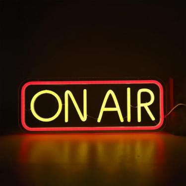 Imagem de Dpofirs No Sinal de Néon de Ar, Luz do Bright LED Studio para Sala de Transmissão, Decoração de Podcast, Energia USB, Luz de Gravação, Montagem de Parede, 15.7x5.9in