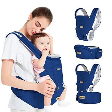 Imagem de Mochilas Canguru Ergonômico Bebê 12 Posições Com Assento 3 Em 1 (Azul)