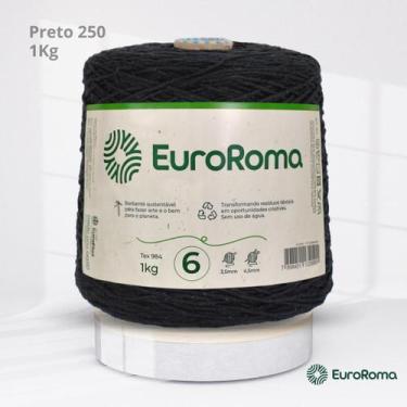 Imagem de Barbante Nº 6 da EuroRoma com 1Kg, 250 | PRETO