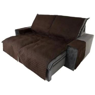 Imagem de Protetor de Sofá Impermeável Retrátil e Reclinável – Com 2 Módulos e Amarração(Marrom,1,80 mts)