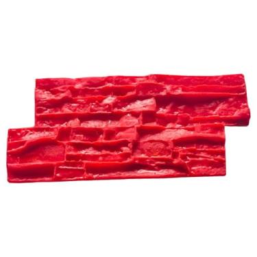 Imagem de Baoblaze Carimbos de concreto, tapete de carimbo de pedra, textura de ladrilho, tapete de poliuretano vermelho, impressão de piso reutilizável para pátios,