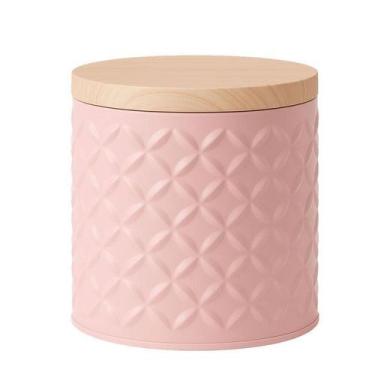 Imagem de Lata Biscoito Bala Organizador Decorativo Metal Rosa - Livon