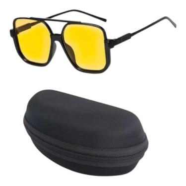 Imagem de Óculos De Sol meia armação metal quadrada lente champanhe pêssego moda Feminina 2025(I Óculos com estojo)