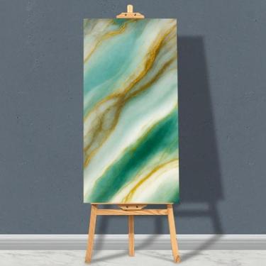 Imagem de 6 Placas Adesiva Parede Painel Verde e Dourado Mármore 60X30cm Top - T