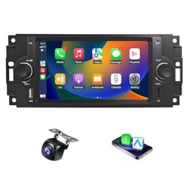 Imagem de Rádio de carro para Dodge Ram 1500/2500 2006-2008 Chrysler 300C 2004-2008 Jeep Grand Cherokee 2005-2007 substituição estéreo com tela sensível ao toque CarPlay Android Auto Bluetooth GPS WiFi câmera