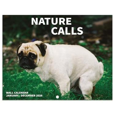 Imagem de Gag Gifts – Calendário de presente de elefante branco, calendário de parede 2024 – Calendário de cães cagando em lugares bonitos 2024, calendário de 2024 43 x 28 cm quando aberto, calendário mensal de 12 de janeiro de 2024 a dezembro de 2024, páginas de papel grosso dobradas prontas para pendurar cã