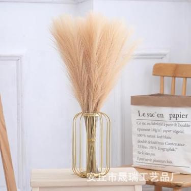 Imagem de kit 20 Flores artificiais de junco, rabo de cão e junco decorativo para arranjos florais(Cor de pele,Aproximadamente 53 cm)