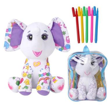 Imagem de Brinquedo de pelúcia para colorir DRAWMYTOY Doodle com 5 marcadores la