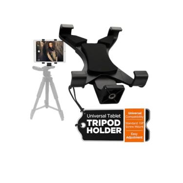 Imagem de Acuvar Adaptador universal de suporte de tripé de tablet para iPad, Pro 11, Air 11, Galaxy Tab, Microsoft Surface até 8 polegadas verticalmente ou 11 polegadas na horizontal e muitos outros tablets