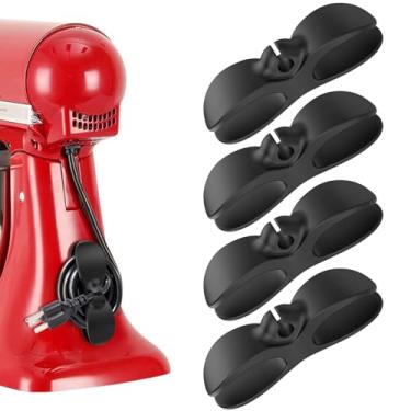Imagem de Organizador de cabos para utensílios de cozinha, pacote com 4, suporte de cordão para misturador, liquidificador, cafeteira, panela de pressão, fritadeira a ar