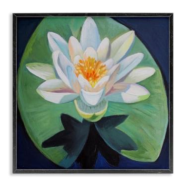 Imagem de Stupell Industries Design de arte giclée emoldurado preto de lótus e lírio elegante por Violeta Vollmer, 61 x 61 cm