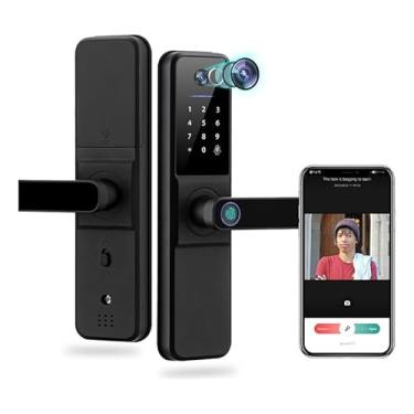 Imagem de Fechadura Digital Eletronica Casa Wi-fi Com Camera, Biometria, Tag