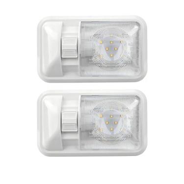 Imagem de KONPWAY Luzes Led De 12 Volts Para Trailer Com Interruptor Liga/Desliga - Luz Do Dia 6500K 8W 600Lm, Iluminação Interna Van, Trailer, Barco, Pacote 2