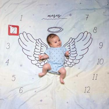 Imagem de Cenário Tapete Mesversário Anjinho (lençol) Para Bebê - Alce