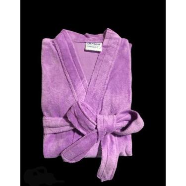 Imagem de Roupão Veludo Adulto 100% Algodão Plus Size Briza Lilas (3008) Tam GGG