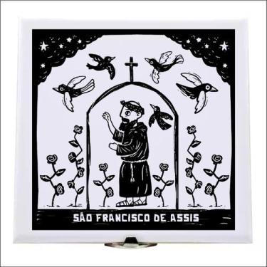 Imagem de Xilogravura São Francisco de Assis em azulejo - @meu.braso