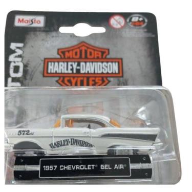 Imagem de Miniatura Carro Hd Custom Chevrolet Bel Air 1957 1/64 Branco Maisto 15