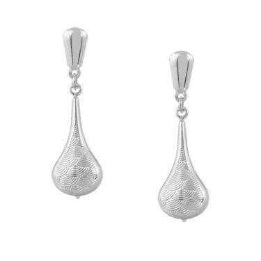 Imagem de Brinco Gota Banhado Prata 925 Legítima - Papillon Semi Jóias