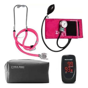 Imagem de Kit Academico Para Fisoterapeuta PAMED Com Oximetro, Rosa