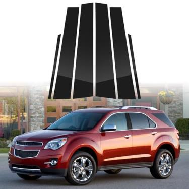 Imagem de LANZMYAN Kit de acabamento de janela B+C para janela de pilar compatível com Chevrolet, conjunto de adesivos de molduras de pilar de porta vinil adesivo decorativo para Equinox 2010-2017 (preto