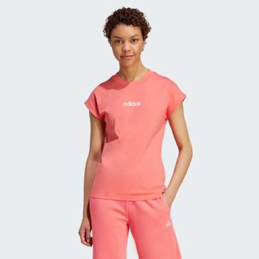 Imagem de Camiseta Adidas SJ Logo Linear Feminina Vermelha, M