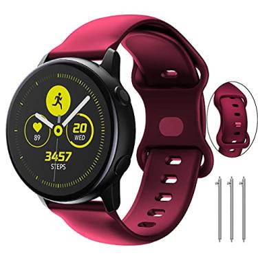 Imagem de TOOLAIK Pulseiras de silicone de 20 mm compatíveis com samsung galaxy watch 4 de 40 mm/44 mm e Samsung Active 2 de 40 mm/44 mm, para Galaxy Watch 3 de 41 mm/Galaxy Watch de 42 mm/Gear S2 Classic