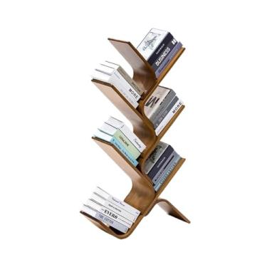 Imagem de GRFIT Estante de livros, estante para sala de estar, suporte de exibição de chão, suporte de armazenamento simples, suporte de várias camadas para livros de fotos, suporte de armazenamento, estante de