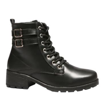 Imagem de Bota Coturno Feminina Tratorada Cano Curto 7909 A, Preto, 35