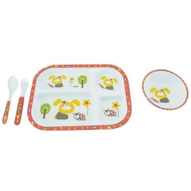 Imagem de Conjunto de Prato Talheres Fofo Infantil Quadrado Sortidos