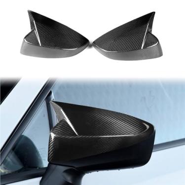 Imagem de 2 peças de acabamento de espelho retrovisor dianteiro elétrico dobrável esquerdo e direito em fibra de carbono real para carro, compatível com Toyota GT86 Subaru BRZ 2012-2019