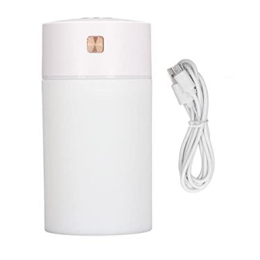 Imagem de Umidificador de névoa de 300 ml, fonte de alimentação USB, umidificador de mesa de 300 ml, capacidade de água, umidificador prático e silencioso para casa (branco)