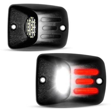 Imagem de LESAUCE Luzes LED para placa de carro vermelho OLED neon conjunto de substituição para Toyota Tacoma 1995-2004, luz de etiqueta traseira 6000K branca, pacote com 2