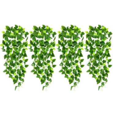 Imagem de Plantas suspensas artificiais CEWOR Fake Ivy Vine 90 cm - 4 unidades