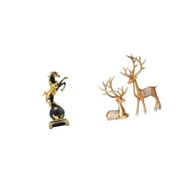 Imagem de Ｂｅｓｇａ Estátuas de Renas Europeias, Estatuetas de Cavalo, Coleção de Estátuas Modernas, Escultura Animal para Mesa de Centro de Quarto E Sala de Estar