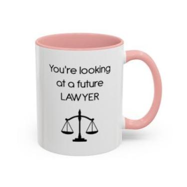 Imagem de Caneca Future Lawyer Accent – Presente para estudantes de direito, pré-direito ou aspirantes a advogados - Ideia de presente de aniversário e Natal (rosa, 325 ml)