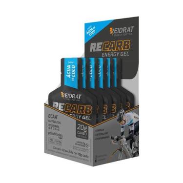 Imagem de 10 Sachês 30gr Recarb Energy Gel Reidrat Bcaa Palatinose, Água de Coco