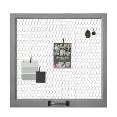 Imagem de SOFE Quadro de avisos com moldura de arame de galinha (cinza)