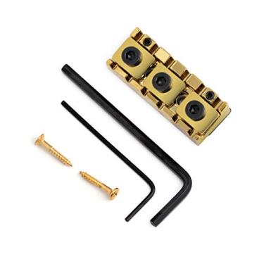 Imagem de Rubatone Porca de bloqueio de corda de guitarra para Floyd Rose Style Porca de bloqueio de altura ajustável Porcas de ponte tremolo com calços de parafuso de montagem e chave inglesa, acessórios de