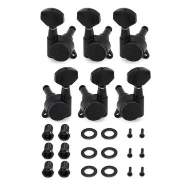 Imagem de Metallor Pinos de afinação de cordas de guitarra com trava 18:1 Relação de engrenagens, máquinas de guitarra, afinadores, teclas de afinação 3L 3R para guitarra elétrica estilo ST TL LP SG ou peças de