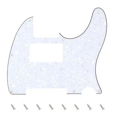 Imagem de Banworks 4 Ply Tele HS/HH Pickguard 8 furos para guitarra elétrica Pickguard placa para USA/Mexican Fender Modern Style Standard Tele Telecaster JT/HB-04 branco pérola