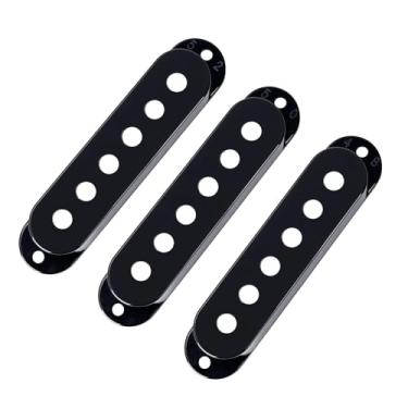 Imagem de Banworks Conjunto de capas de captador SSS de 48 mm/50 mm/52 mm, capas de captador de bobina única de plástico para guitarras elétricas Squier Stratocaster Strat estilo ST SQ, pacote com 3 JT/SYQG-11