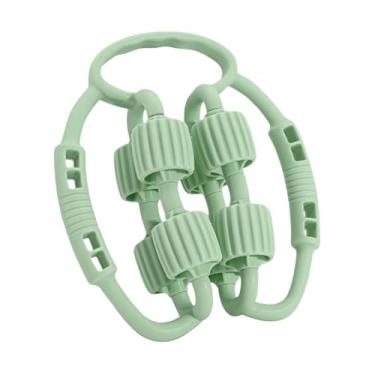 Imagem de Kokiya Rolo de massagem para pernas, portátil, multifuncional, manual, prático, rolo para coxas com 8 rodas para exercícios em academias e ambientes internos, Verde