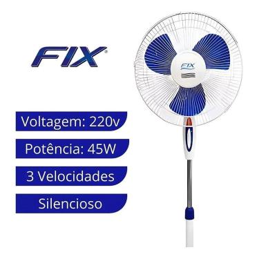 Imagem de Ventilador De Coluna Pedestal Branco 45W 40Cm Fix - 220V
