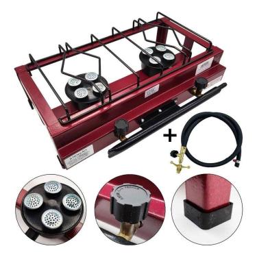 Imagem de 2X Fogão Industrial 2 Bocas Alta Pressão Lx Portátil Com Man