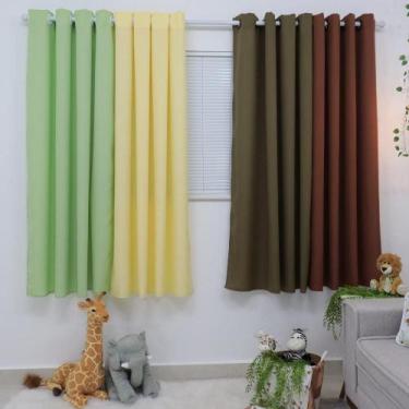 Imagem de Cortina Sala/Quarto Safari 600X180 Colorida Para Varão - Fabritex
