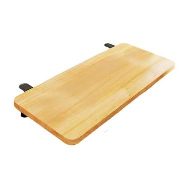 Imagem de Ｂｅｓｇａ Prateleira de extensão de mesa para escritório, organizador de estação de trabalho prático com suporte de pulso, fácil de instalar, Cor de Madeira